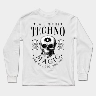 TECHNO - Late night Magic (Black) Long Sleeve T-Shirt